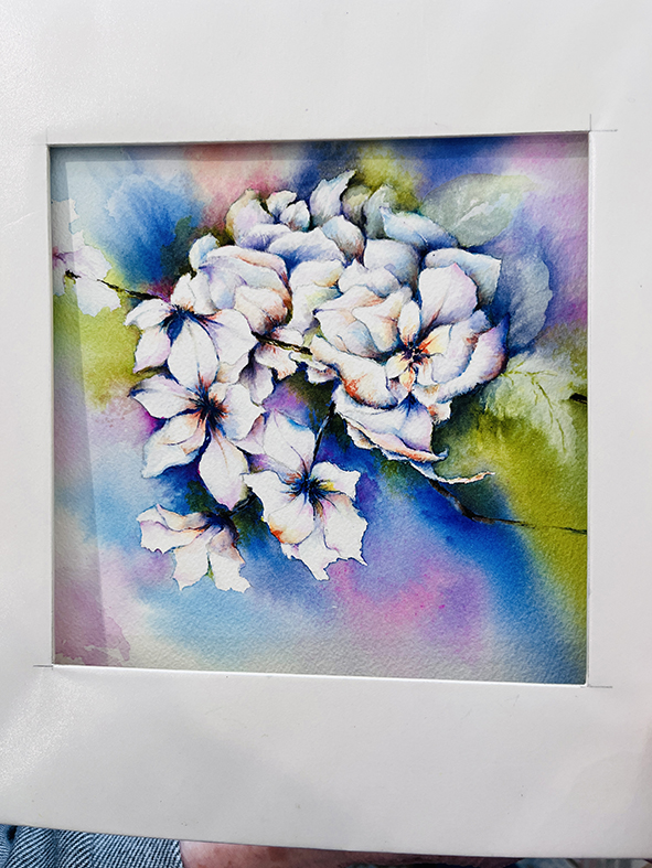 Fleurs aquarelle hortensia 57